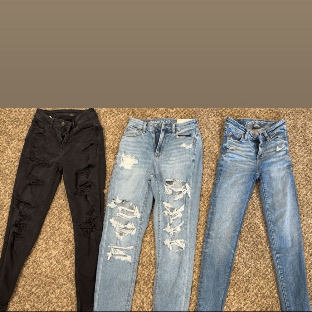 American Eagle Outfitters Jeans Black and Blue
